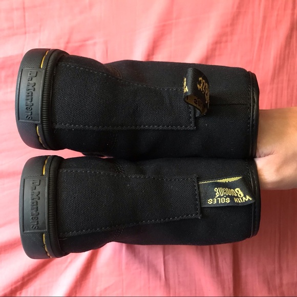 Dr Martens Black Canvas Sheridan Boots - Picture 2 of 11